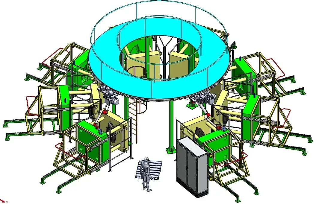 Estructura de estación circular, modelo CAD