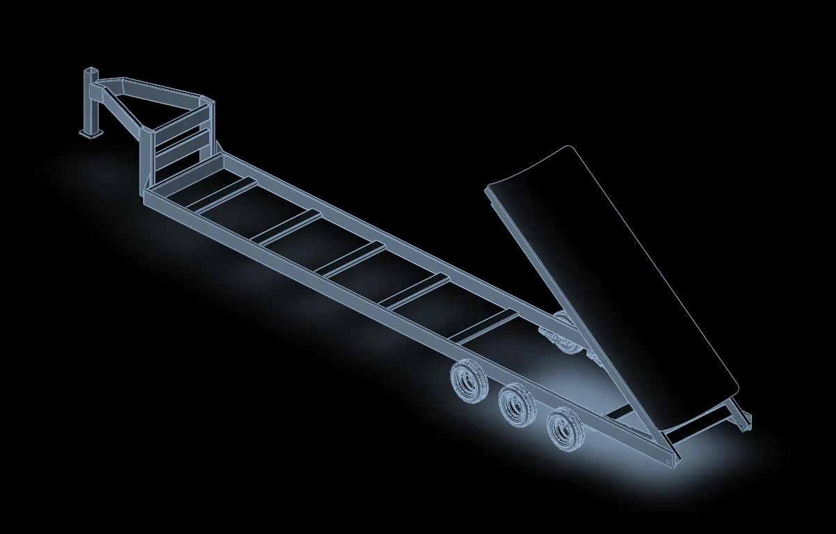 Estructura de remolque, modelo CAD