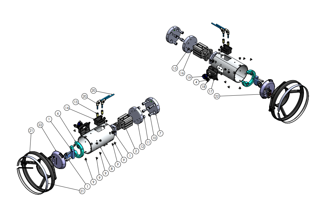 Despiece de actuador (SolidWorks)